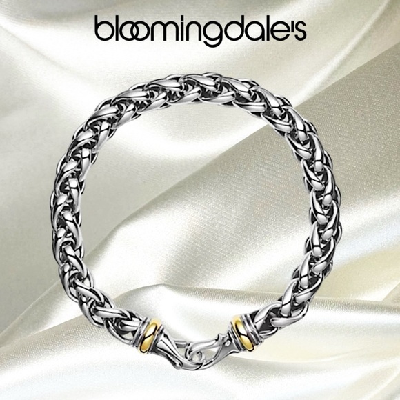 NEW DY 8.5” Thick Wheat Chain Bracelet, .925 Silver/18K Gold/SS - Picture 6 of 6